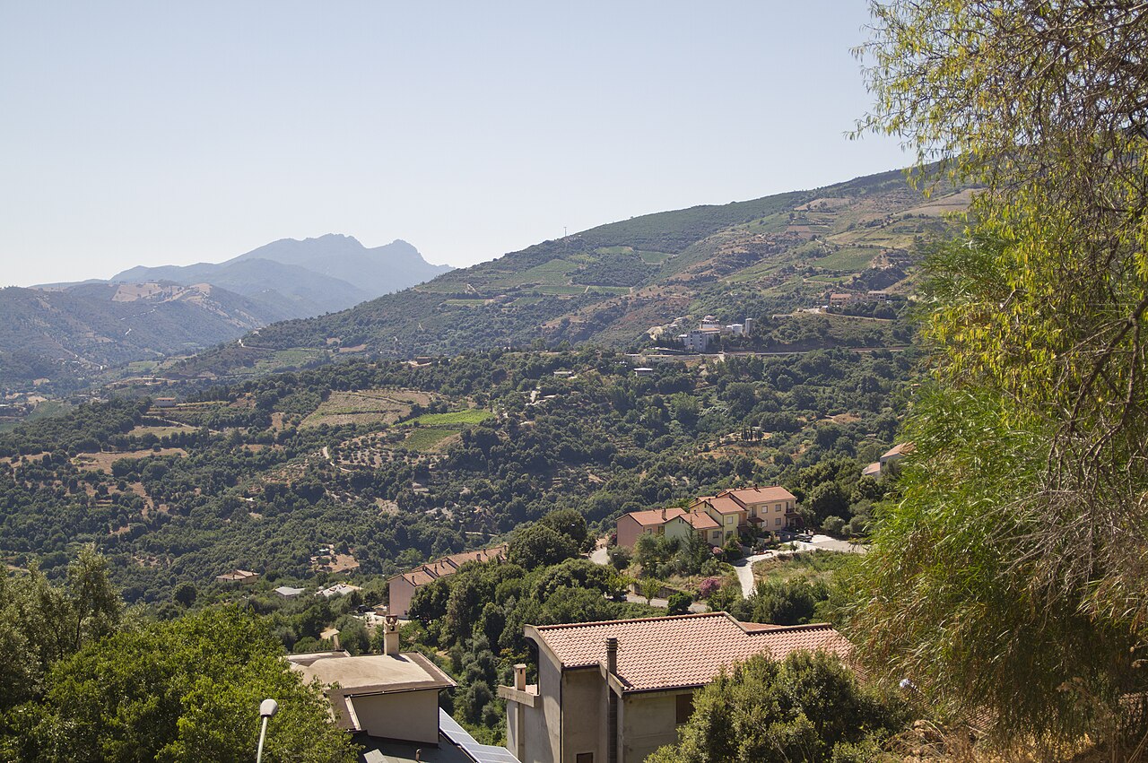 Il paese di Jerzu e i suoi versanti terrazzati