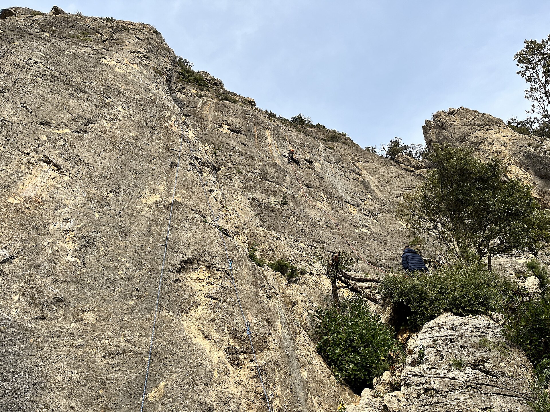 Limestone climbing wall at Ulassai